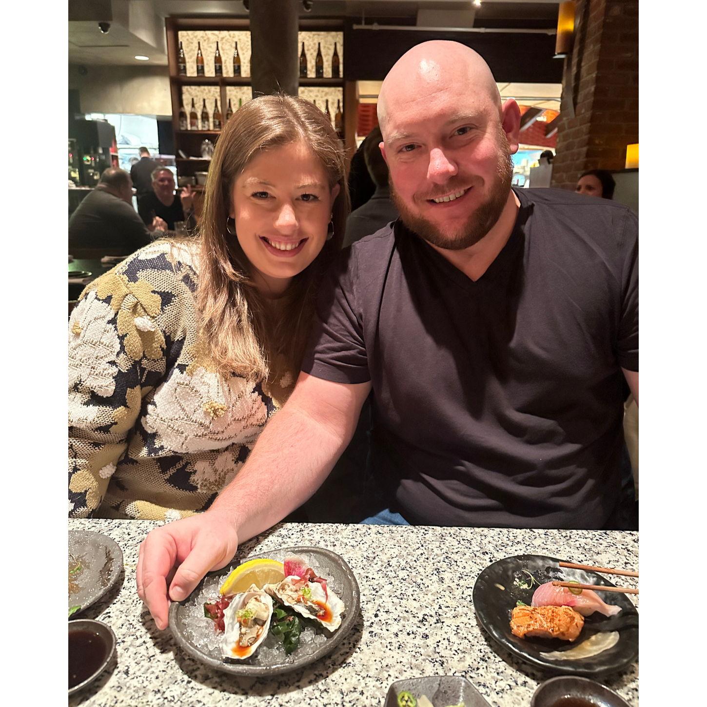 Omakase in Denver with Charlie's sister, Liz, and her partner, Chris!