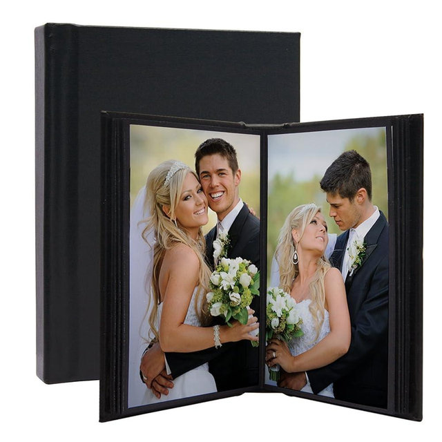 Neil Enterprises Inc. 10" x 12" Black Leather Self-Stick Photo Album - Holds 20 Photos