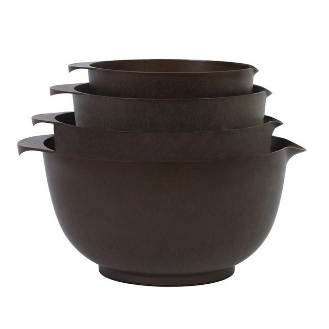 BoxedHome Coffee Preparation Mixing Bowl Set Natural Coffee Flavored Salad Bowls Non-Slip Stackable Kitchen Serving Bowls Set of 4 (Coffee) Purely natural, made from coffee residues