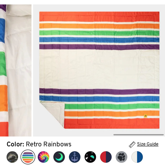 XL Outdoorsy™ Blanket (Retro Rainbows)