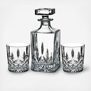 Marquis By Waterford Markham 3-Piece Decanter & Double Old Fashioned Glass Set