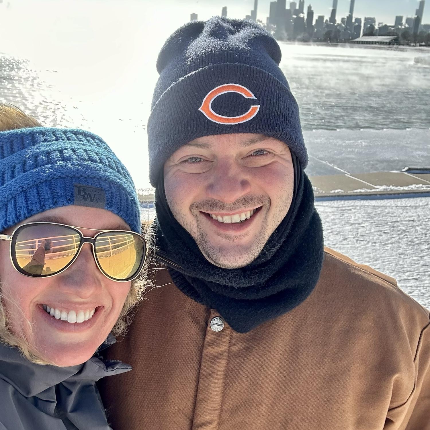 Walks by the lake are a favorite- but someone was more prepared in his supersuit