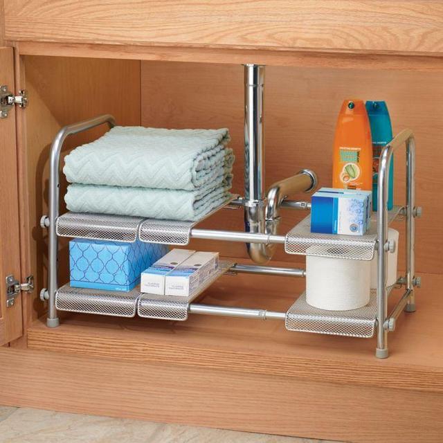 iDesign® Cabrini Under Sink Organizer Shelf in Silver