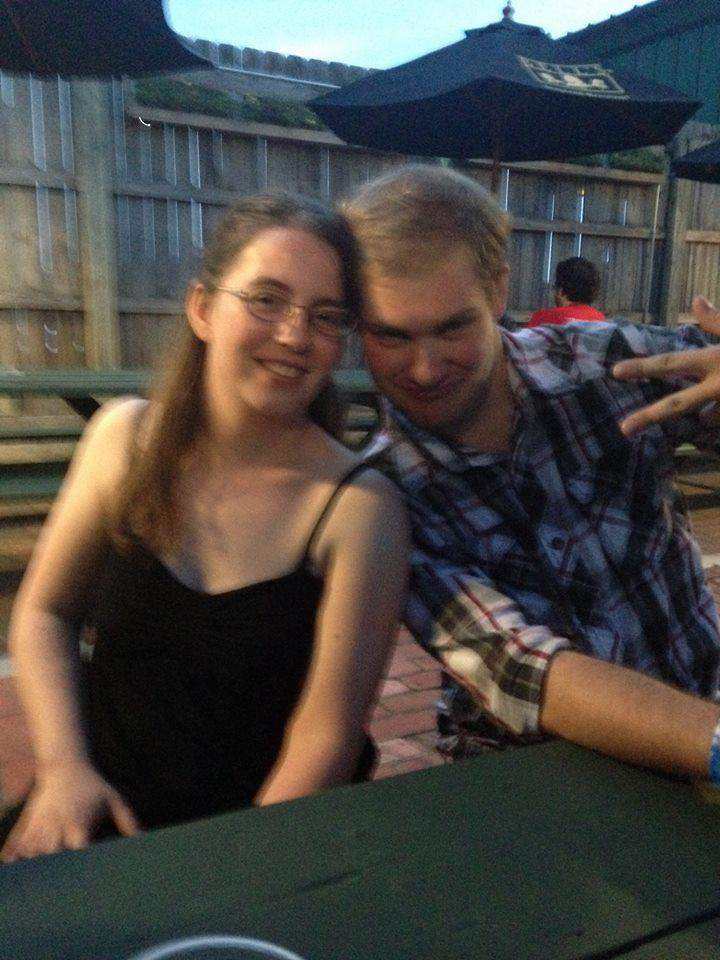 Craig and Brandy at Bell's Eccentric Cafe. Look at that tool