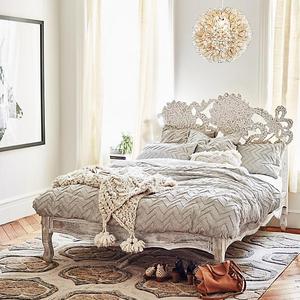 Textured Chevron Duvet Cover - QUEEN Light Gray
