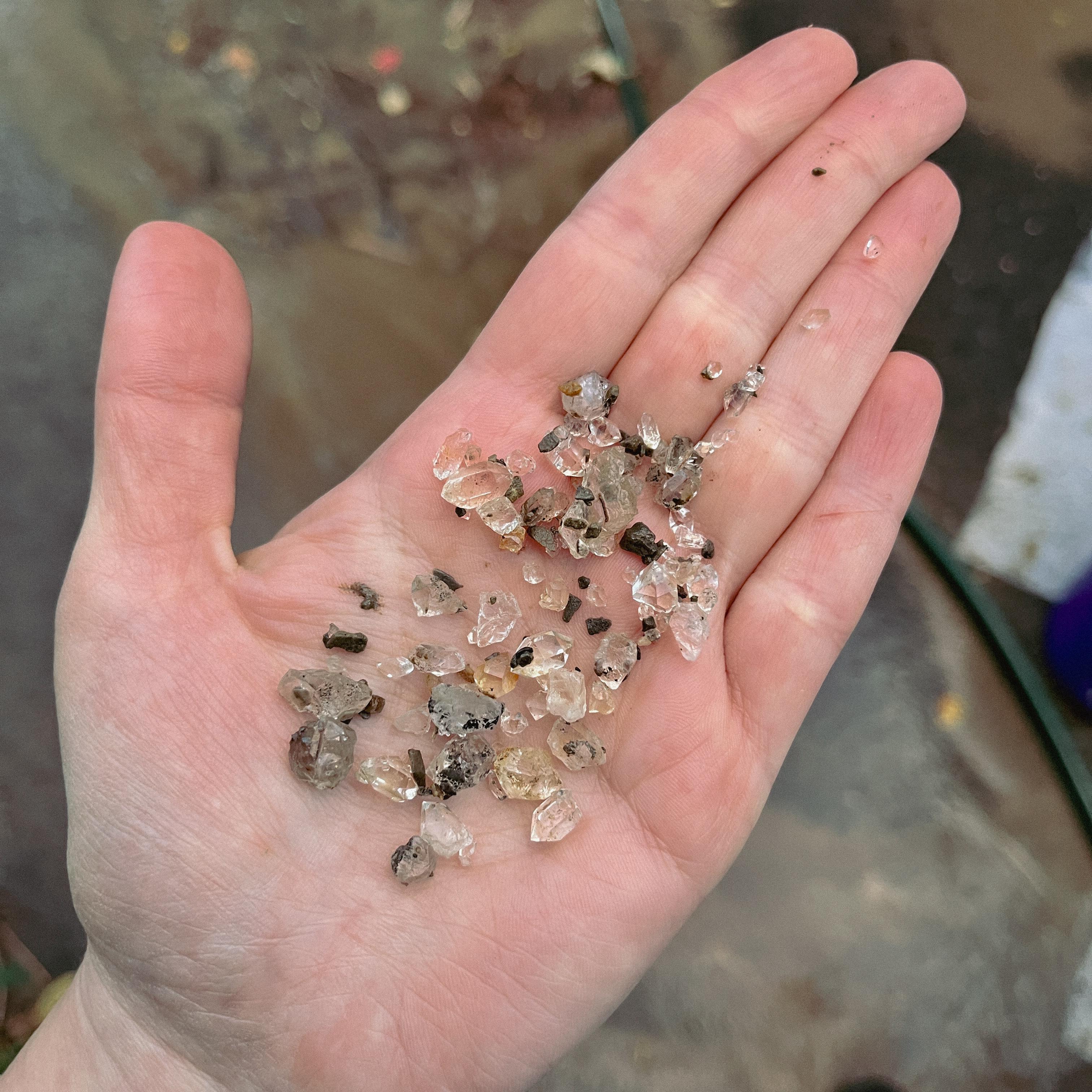 Our first treasures from Herkimer mining! 2023.