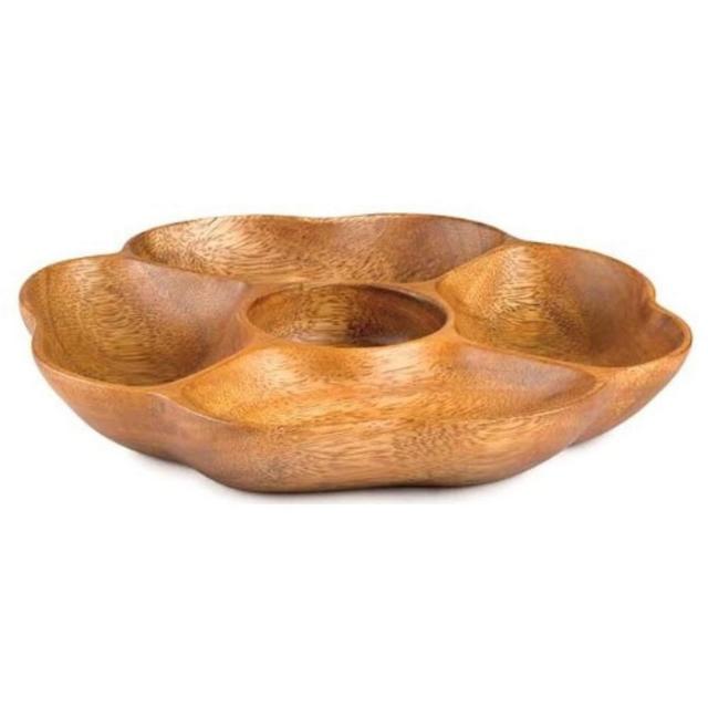 Wood Serving Tray 5 Compartment 1.5 Inch by 10 Inch