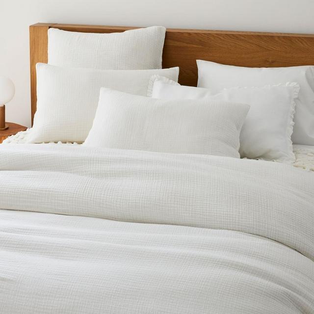 Dreamy Gauze Cotton Duvet, King, White