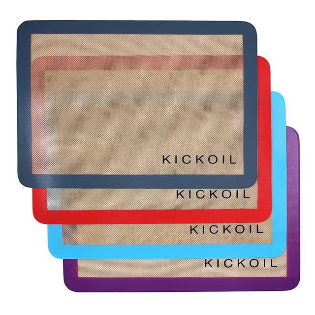 KICKOIL Silicone Baking Mat Set 4 Half Sheet Large Nonstick Silicone Bakeware Mats Reusable Heat Resistant Baking Sheet Silicone Mat BPA Free Kitchen Professional Baking Mat for Cookie,Macaron &Pastry