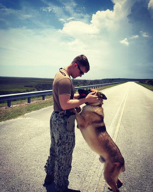 Clanie and his current dog Lobo! I have never seen such an amazing bond!