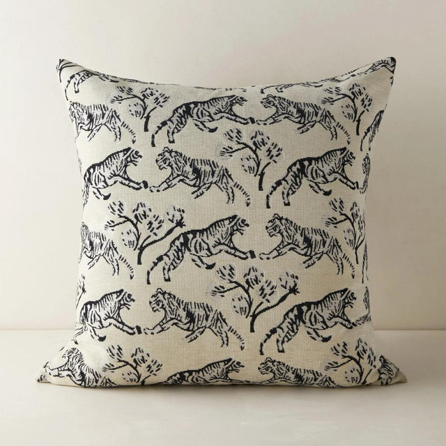 Tiger Jacquard Pillow by Sarah Sherman Samuel