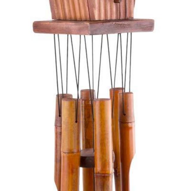 WOODMUSIC Wind Chime, 35'' Bamboo Wooden Birdhouse Wind Chimes for Ourdoor & Indoor,Garden, Yark,Patio and Home Décor