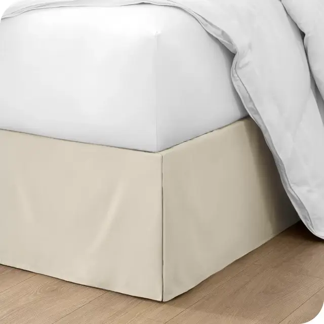 Tailored 15 inch Pleated Sand King Bed Skirt by Bare Home