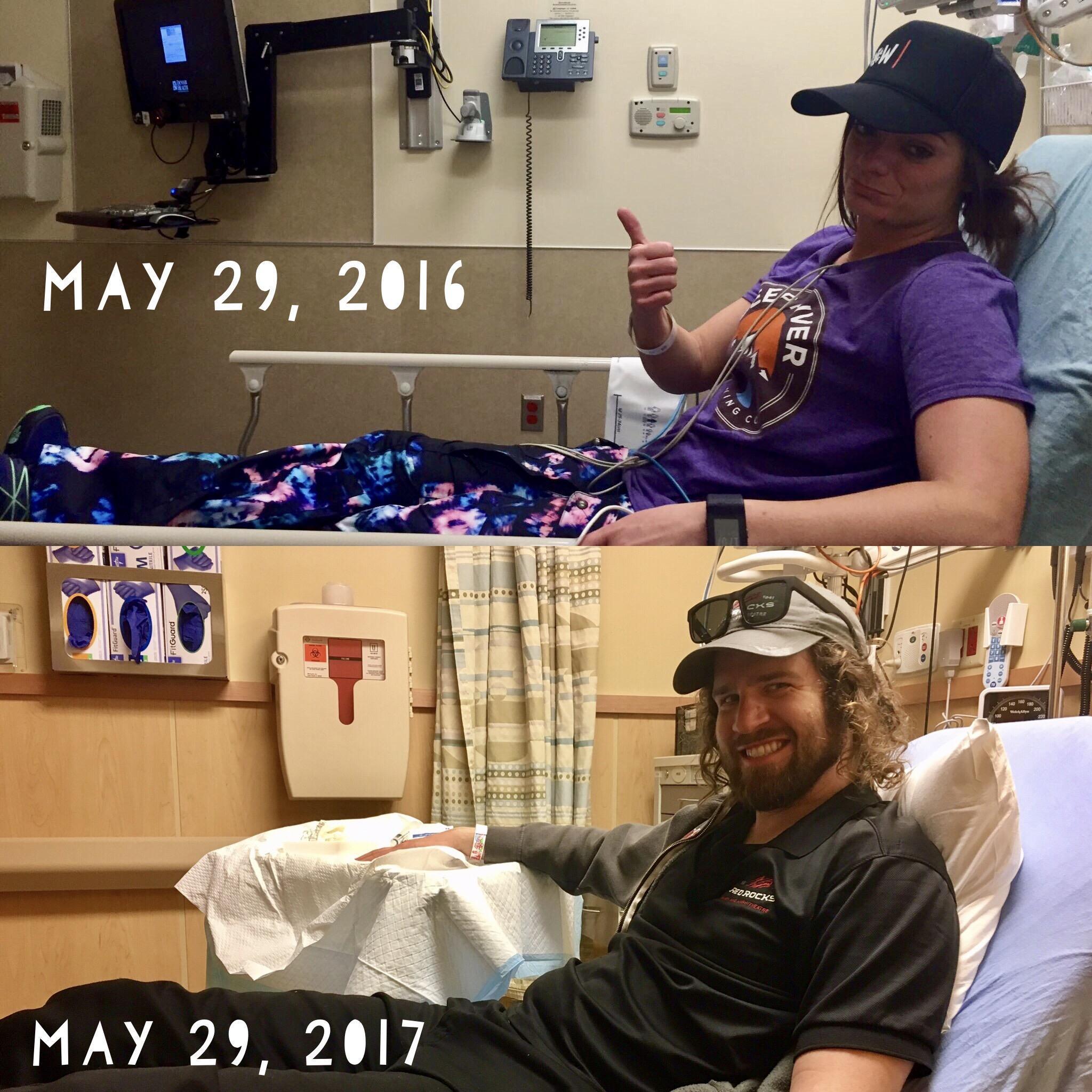 When we both ended up in the emergency room on the same day, one year apart.