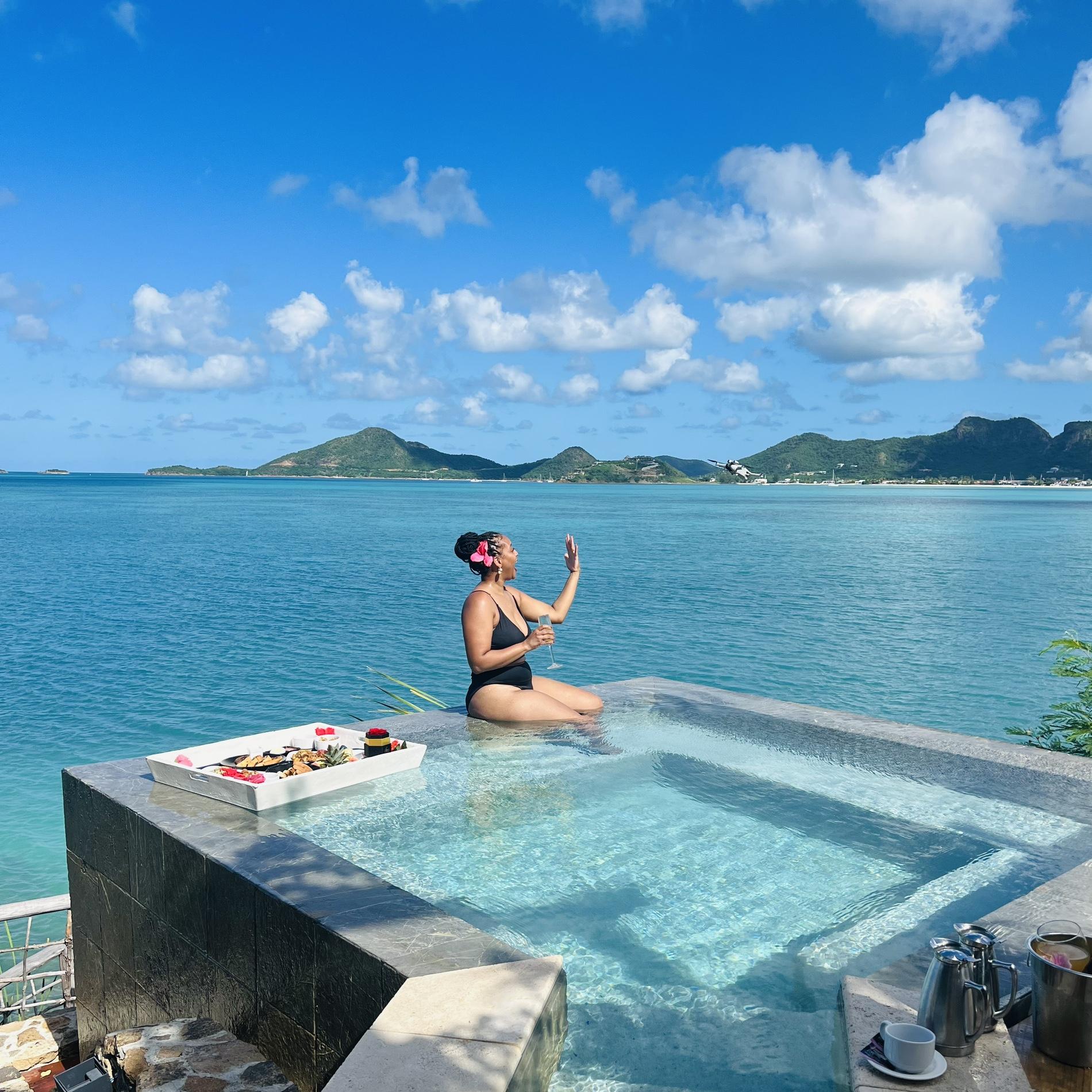 A few minutes after Kia proposed in Antigua on 11:15.23