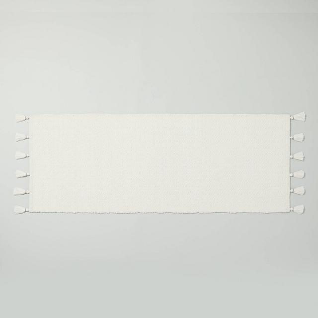 24" x 60" Solid Tassels Bath Rug Sour Cream - Hearth & Hand™ with Magnolia