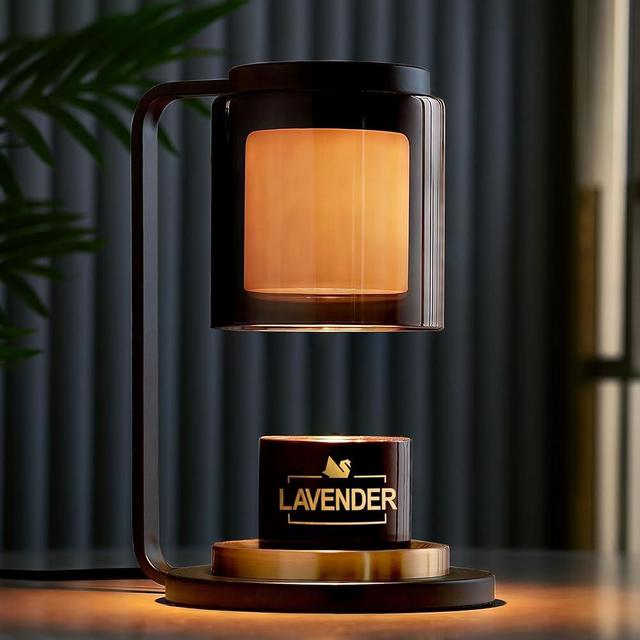 BABLO Candle Warmer Lamp with Timer and Dimmer (Lavender Candle Jar Included) - Stylish Candle Warming Lamp with Adjustable Brightness & Timer -Elegant Night Light & Home Decor, Ideal Gift (2X Bulbs)