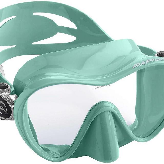 Rapido Boutique Collection Italian Design Active Frameless Snorkel Mask - Tempered Glass Lens - Single Lens Design - Silicone Scuba Snorkel Mask