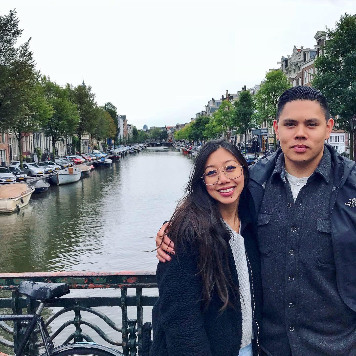 Enjoying one of the many canals (Amsterdam, Netherlands)