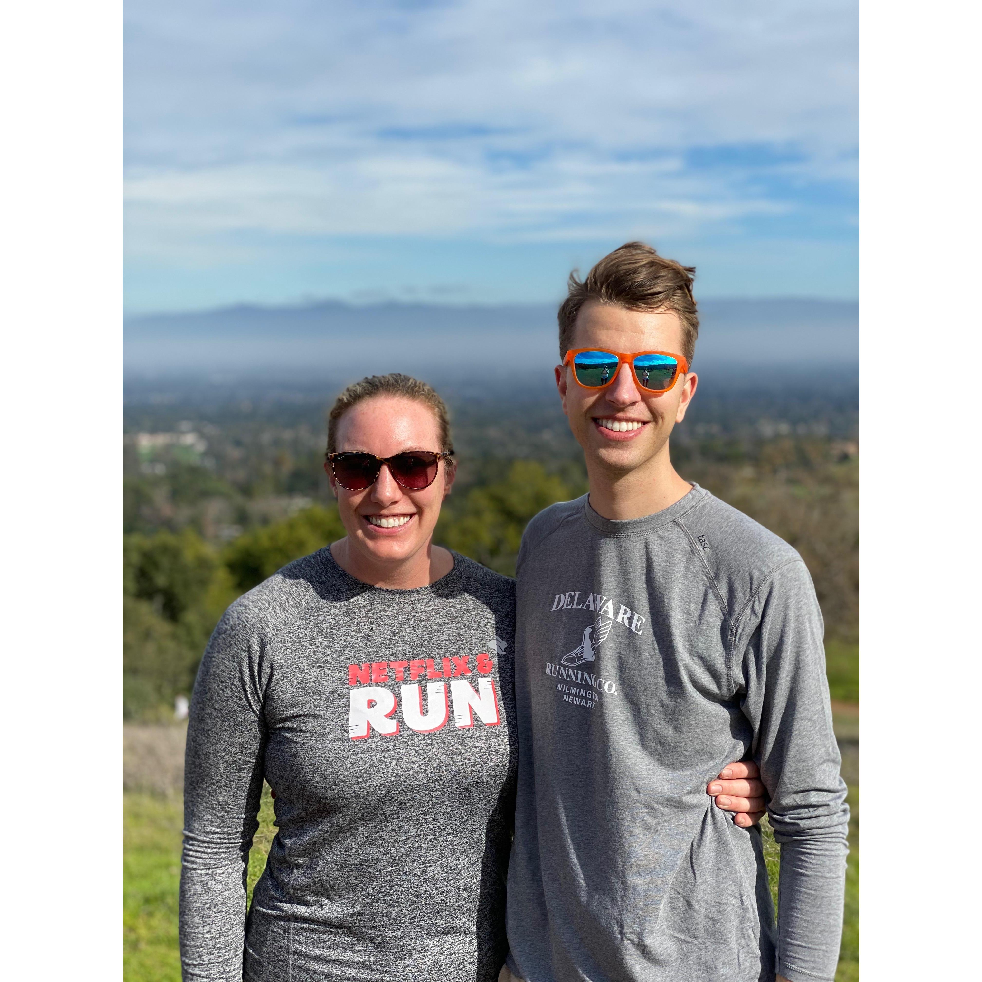 Hiking one of our go-to spots, Rancho San Antonio, in Cupertino.