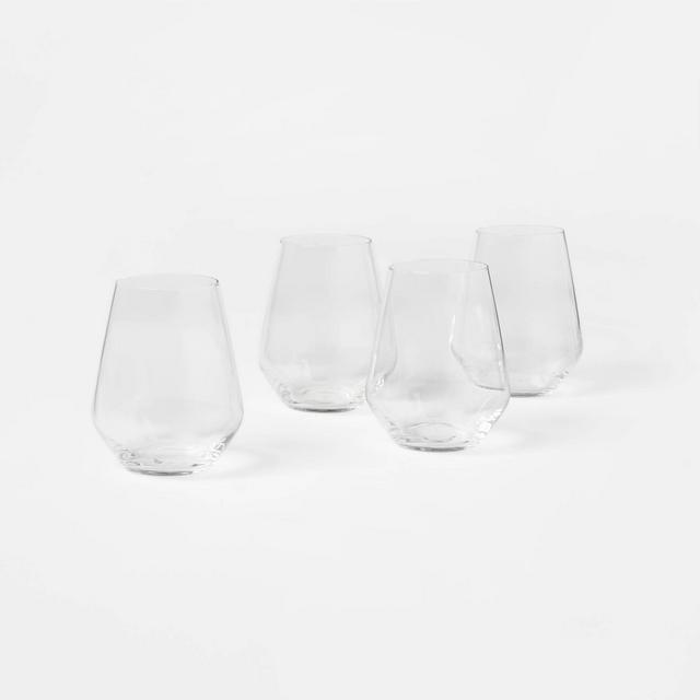 16.4oz Glass Stackable Tall Tumblers Set of 6 - Threshold