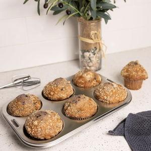 Fox Run Stainless Steel Extra Large Muffin/Cupcake Pan, 6 Cup