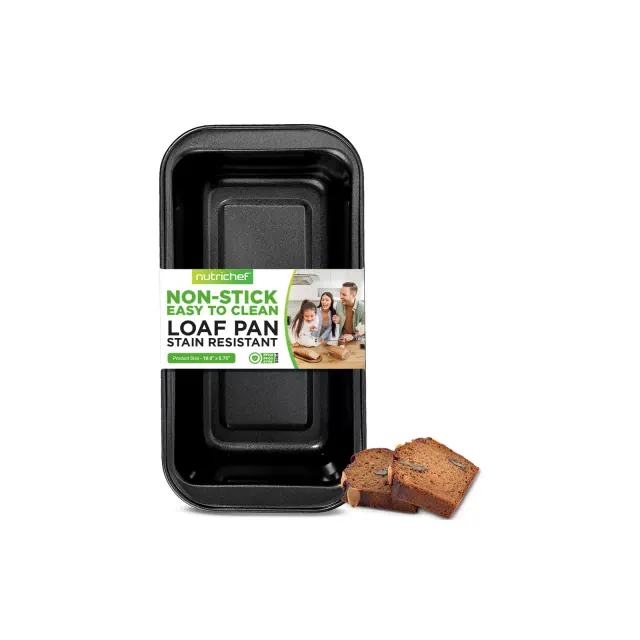 NutriChef Non-Stick Loaf Pan - Deluxe Nonstick Gray Coating Inside and Outside
