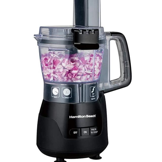 Hamilton Beach 4-Cup Mini Food Processor & Vegetable Chopper, 250 Watts, for Slicing, Shredding, and Puree, Black (70510)