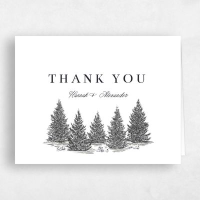 White Rustic Wedding Thank You - Auburn Landscape