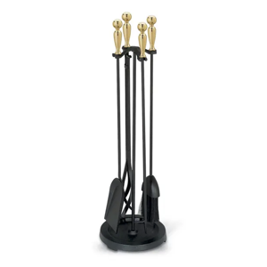 Pilgrim 2400 Series Brass Ball Handle Fireplace Tool Set