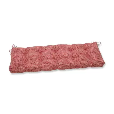 Pillow Perfect  Herringbone Tomato Red Patio Bench Cushion