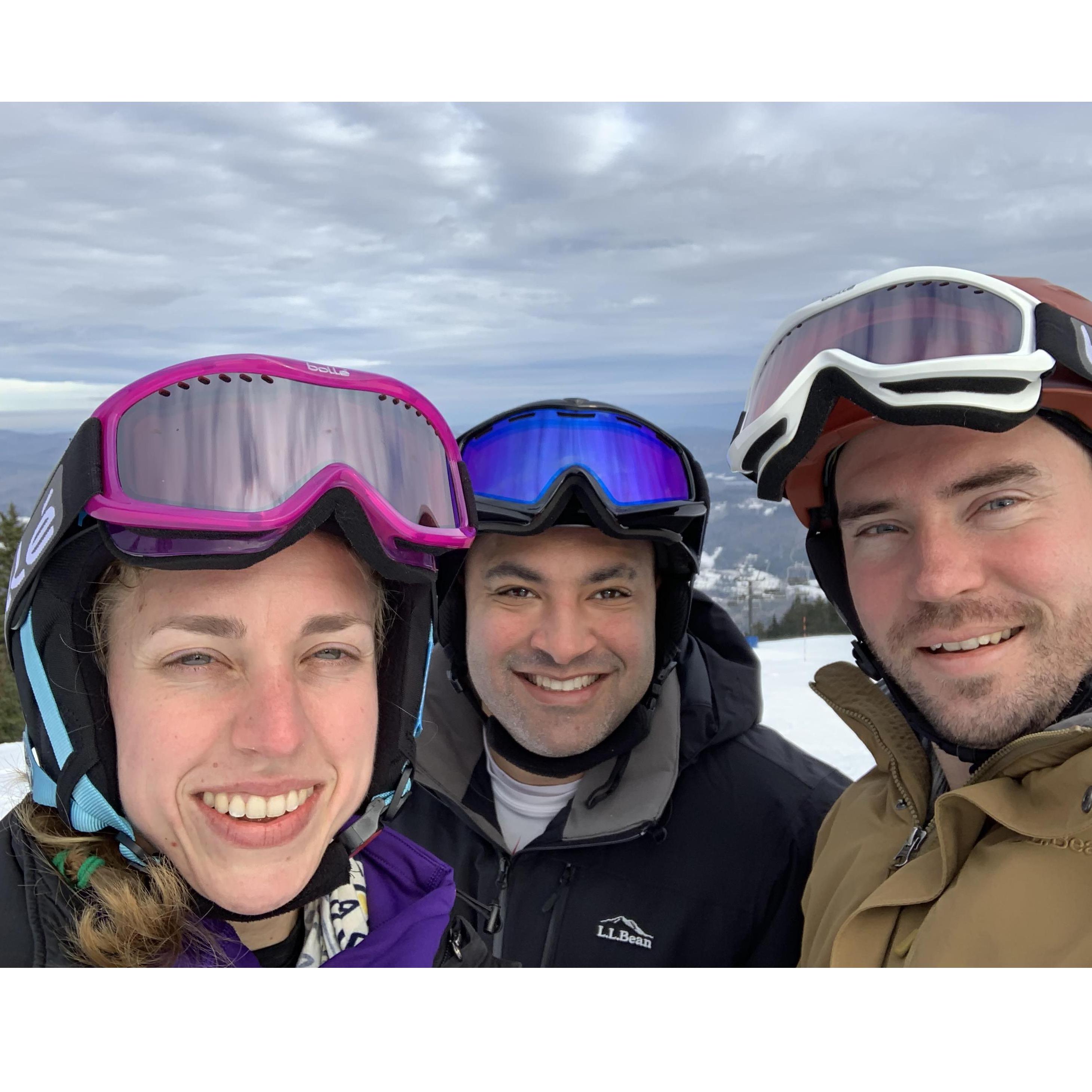 Skiing at Okemo - Liz, Keith, & Charlie, 2019