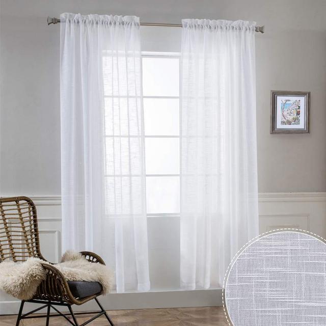 Semi Sheer Curtains for Our Kitchen - Width 52 inch x Length 72 inch, One Pair