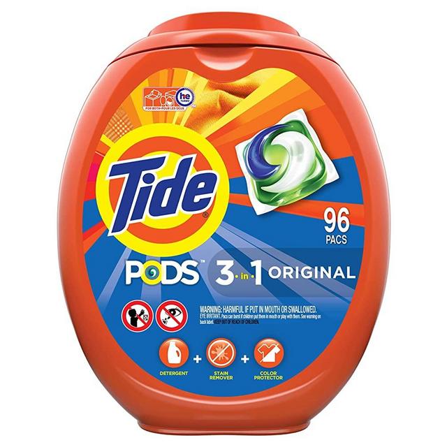 Tide PODS Laundry Detergent Liquid Pacs, Original Scent, HE Compatible, 96 Count (Packaging May Vary)