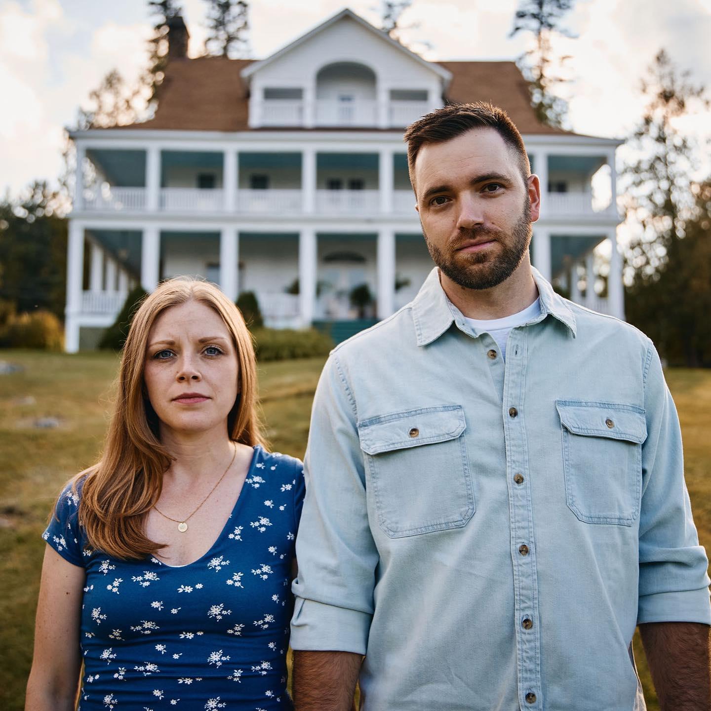 Our take on American Gothic for our engagement session.
