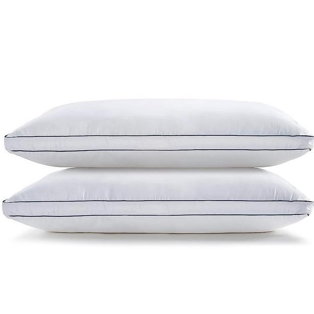 LANE LINEN 2 Pack King Size Bed Pillows for Sleeping, Gusseted Pillow for Back, Stomach or Side Sleepers, Cooling Pillow, Soft Pillow, White Pillows, King Size Pillows - 20 x 36 Inches