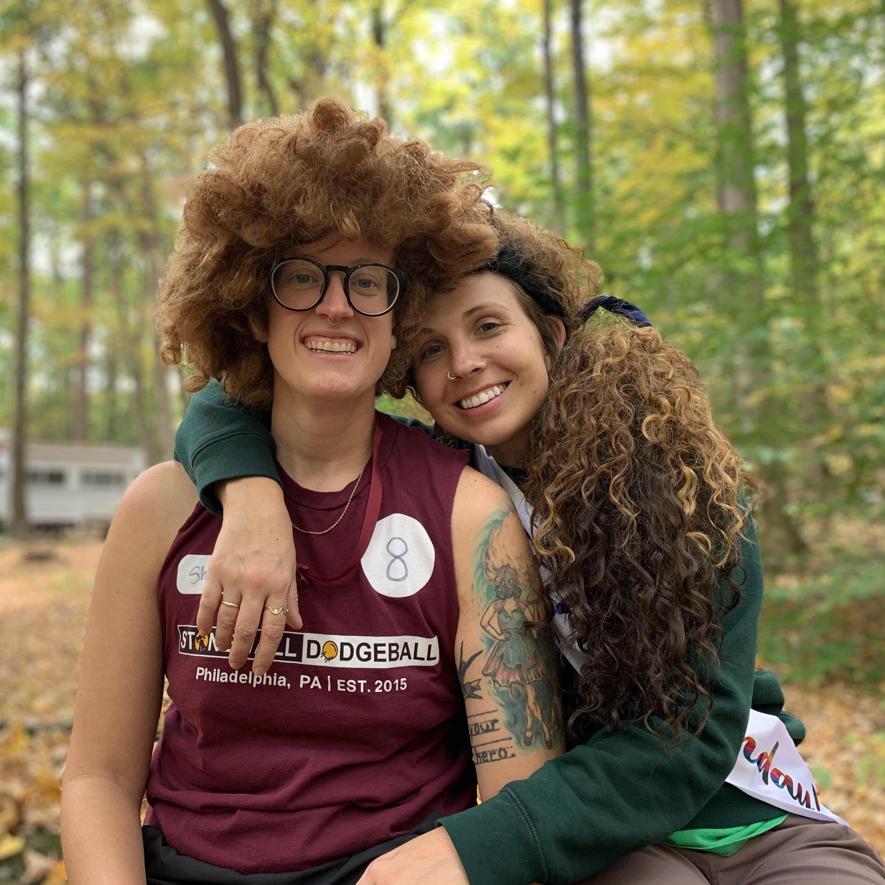 Birthday camping (with wigs!)