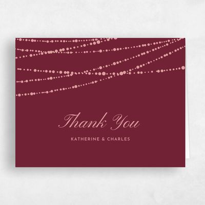 Maroon, Red Wedding Thank You - Moonlight