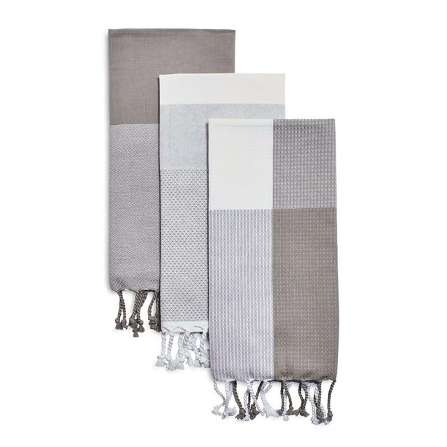 Assorted Tassel Towels, 28" x 20", Set of 3