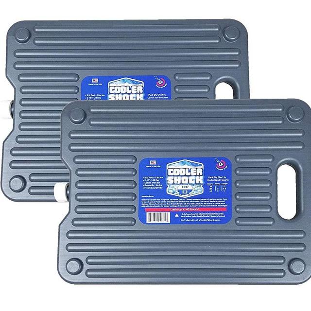 Cooler Shock 18-Degree F. Hard Packs Patent Pending - No Ice Required –Tough Innovative Pack Designed with a Ribbed Surface Area to Get Cold Fast. C.S. Has Over 4,000 Reviews Average 4.6 Stars