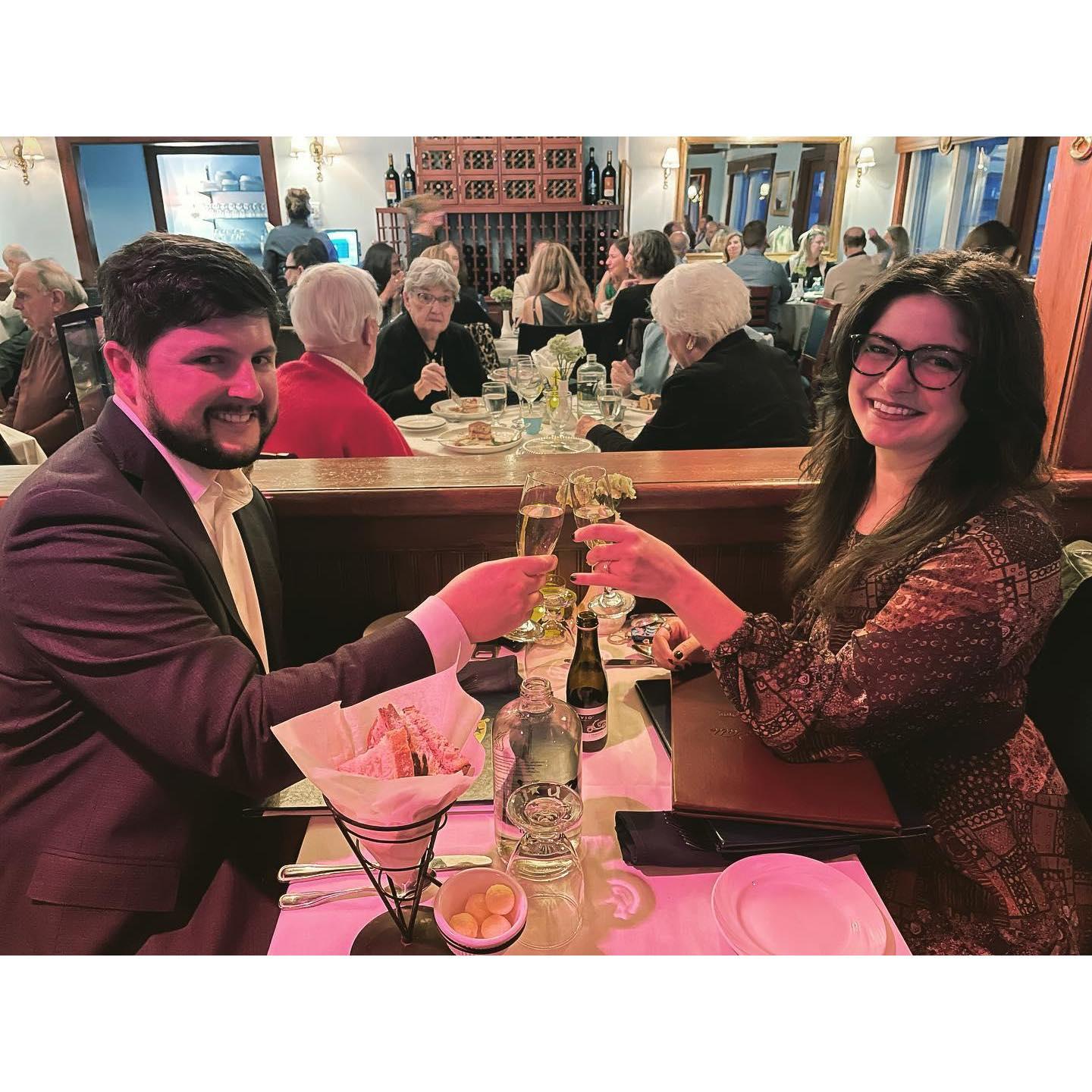 Our engagement dinner!