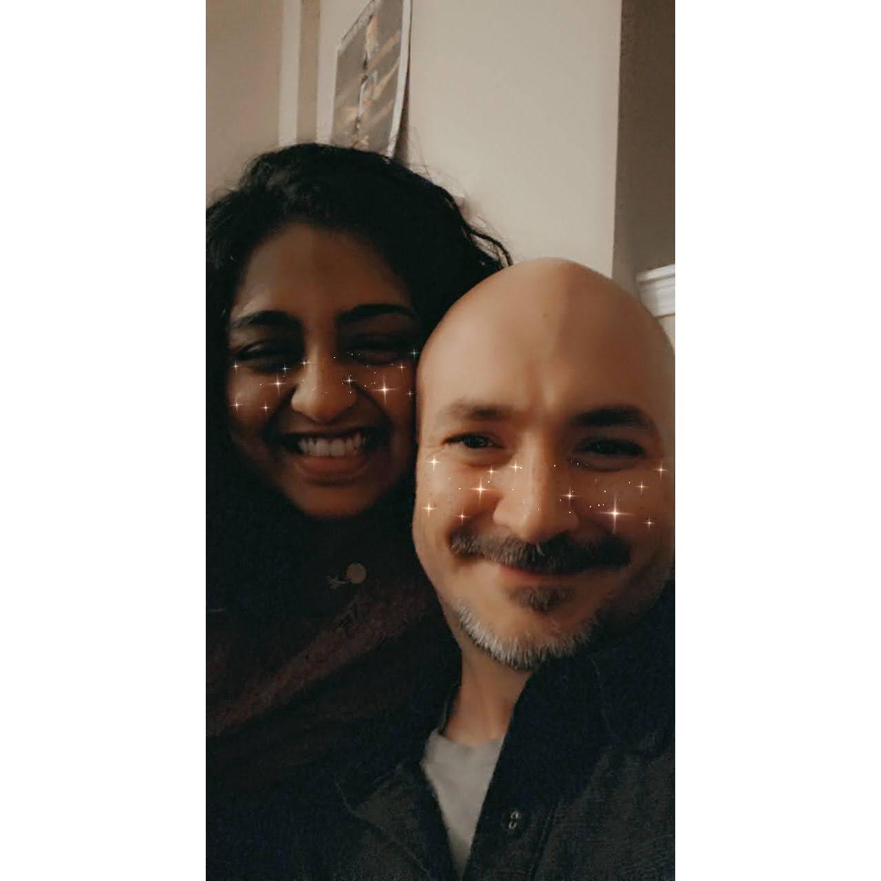 One of the first pictures we ever took together - back in the days of Snapchat filters