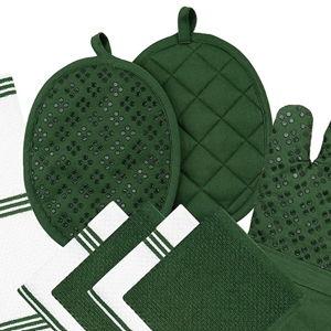 Kitchen Dish Towel & Dishcloth, 9 Piece Set - Green