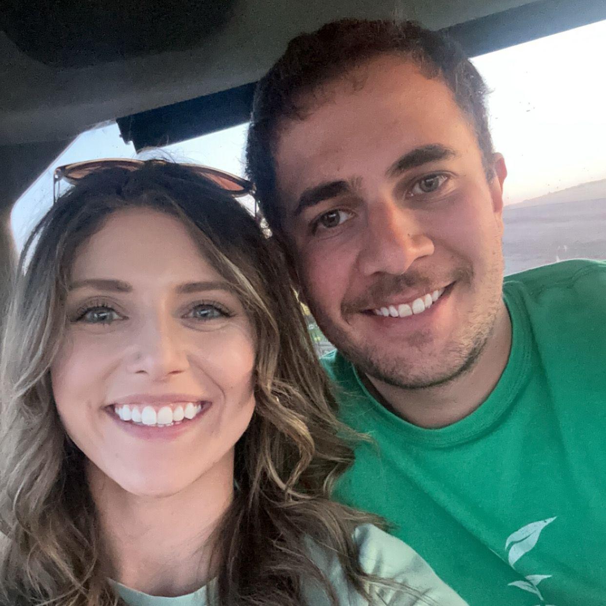 Our first photo together. Planting 2024.