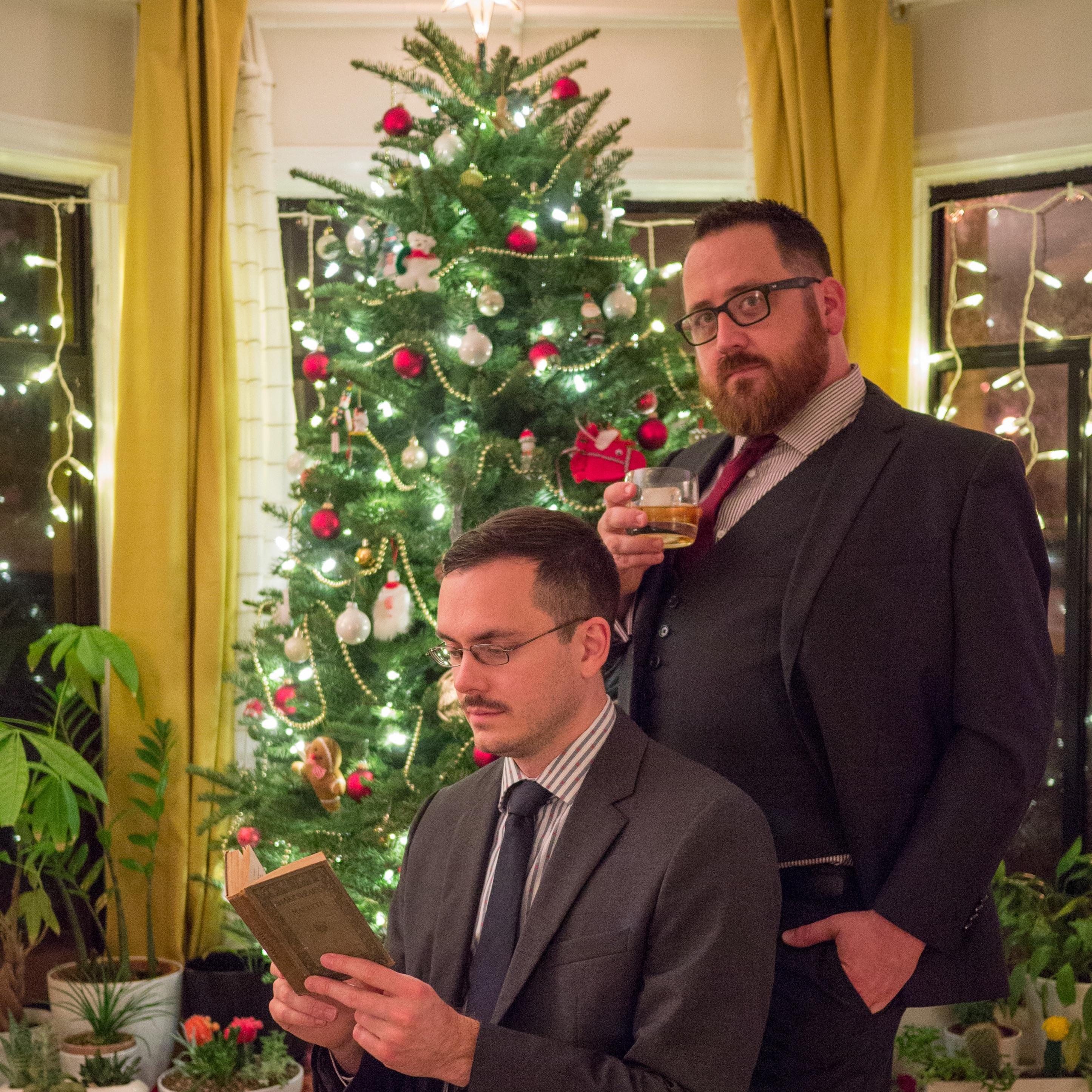Christmas in our first "Just Us" apartment. (Doing our best Lord Henry Wotton and Dorian Grey impressions)