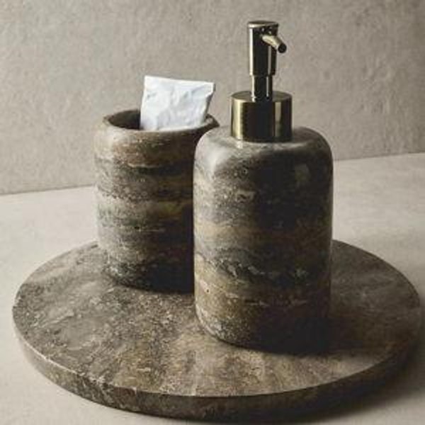 JUEGO BAÑO MÁRMOL TRAVERTINO