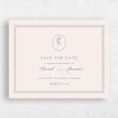 Dark Cobalt, Blue Wedding Save the Date - Piran Landscape
