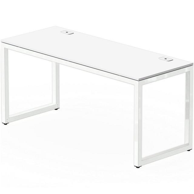 SHW Home Office 55-Inch Large Computer Desk, 24" Deep, White