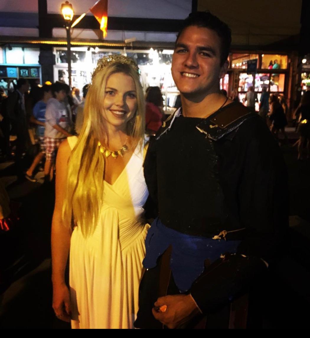Our first Halloween together. Helen of Troy and Achilles!