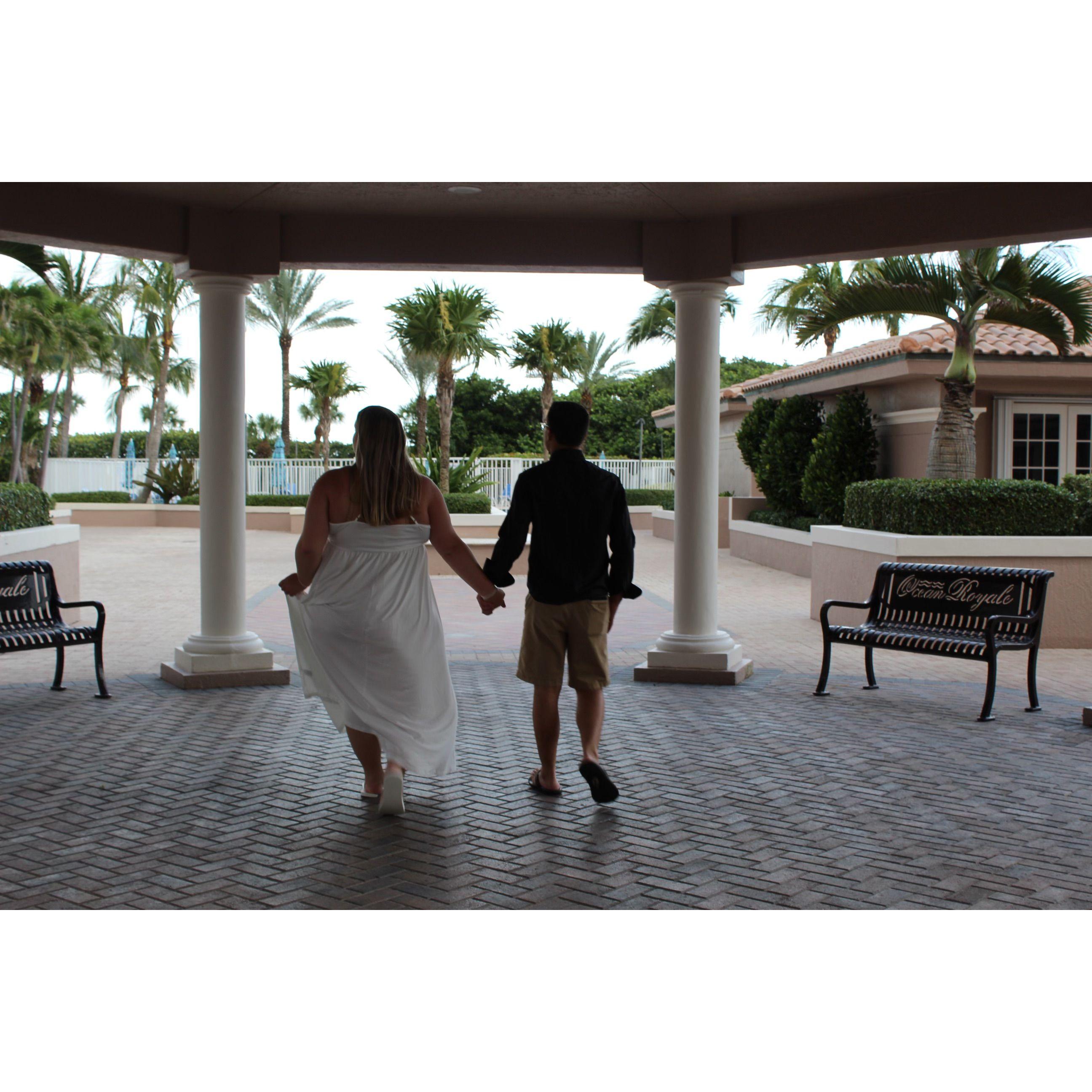 The beginning of taking our "Save The Date" photos.